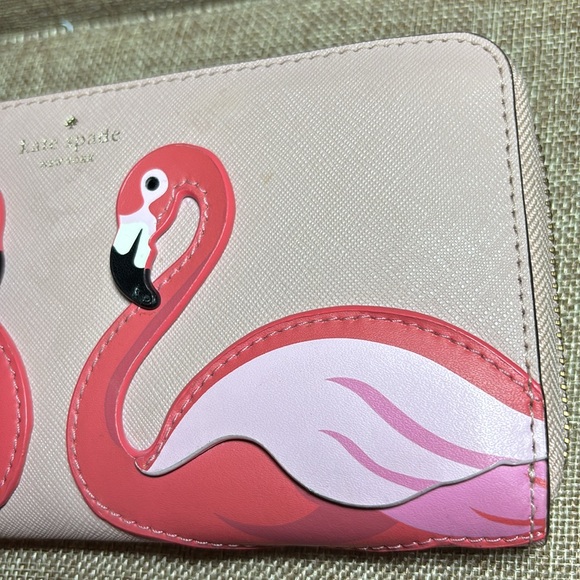kate spade New York Pink Flamingos By The Pool Lacey Wallet 7.5”Lx4”Hx1.25”W - Picture 17 of 17